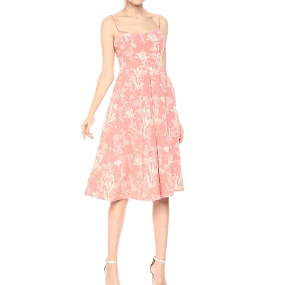 BCBGeneration Strappy Floral Midi Dress POCKETS